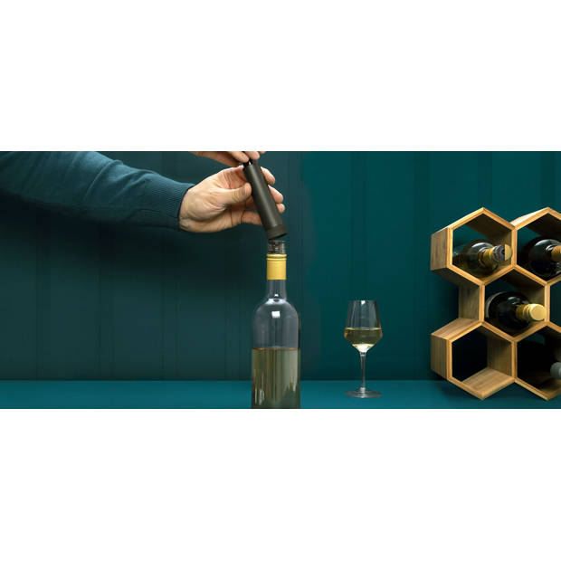 Airtender - Wine Set Vacuümpomp en 3 Nanostoppers - Kunststof - Zwart