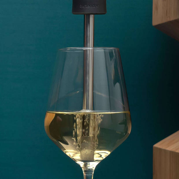 Airtender - Wine Aerator Set Pomp met Beluchter - Kunststof - Zwart