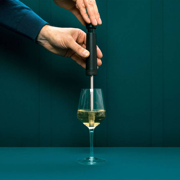 Airtender - Wine Aerator Set Pomp met Beluchter - Kunststof - Zwart