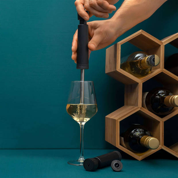 Airtender - Wine Lover Set Vacuümpomp en Pomp met Beluchter - Kunststof - Zwart