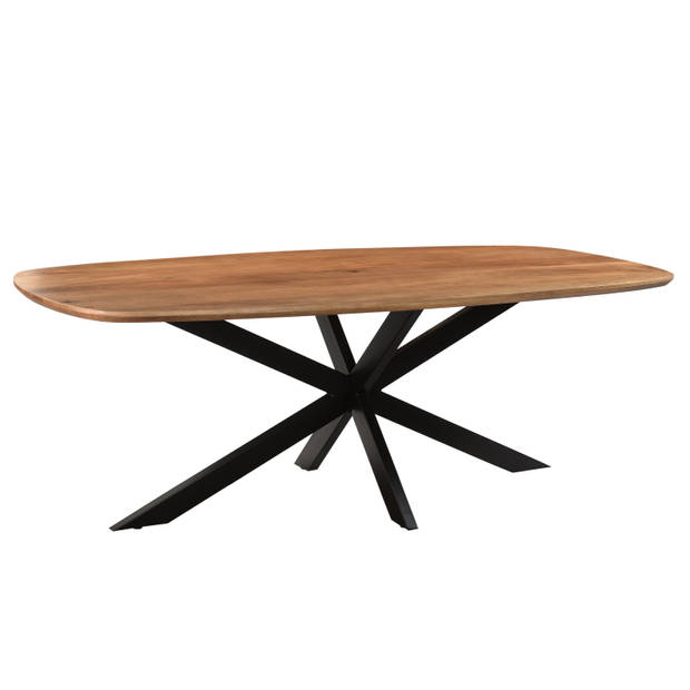 Livingfurn - Eetkamertafel Jesper Danish Oval 230cm - Mangohout / Gecoat Staal