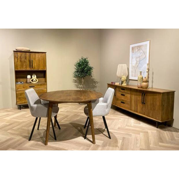 Livingfurn - Eetkamertafel Elias Round 120cm - Mangohout