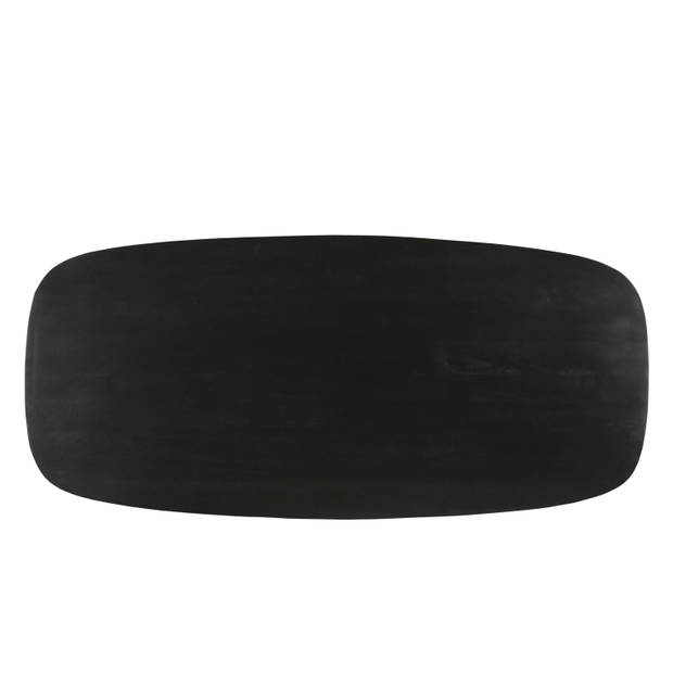 Livingfurn - Eetkamertafel Jesper Danish Oval Black 230cm - Mangohout / Gecoat Staal