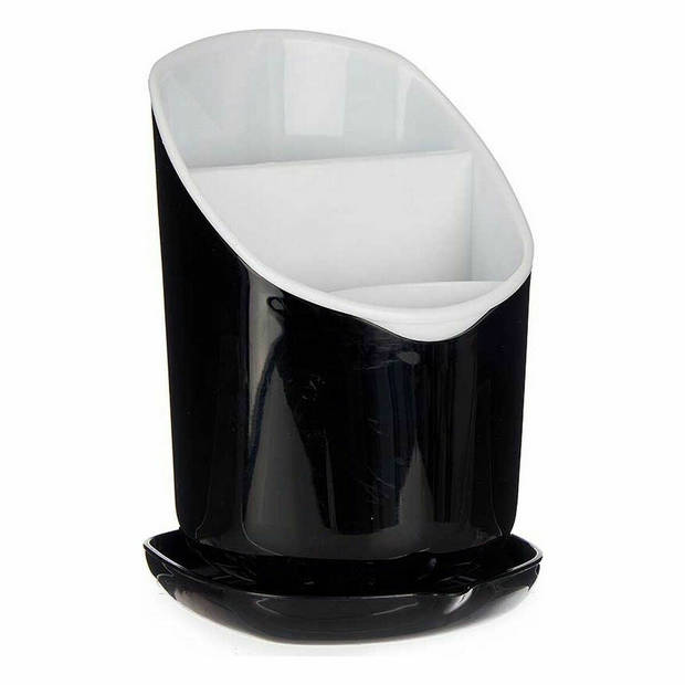 Bestek afdruiper Smoking Wit Zwart Plastic 12 x 19 x 12,5 cm (12 Stuks)