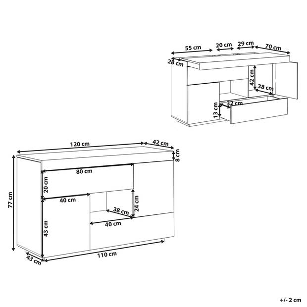 Beliani GORAN - Bureau-Wit-MDF