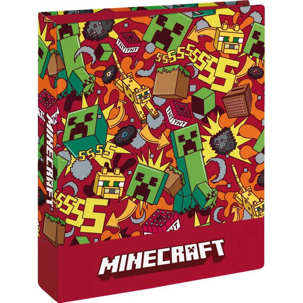 Minecraft Ringaband A4 - 2 rings - Incl. 100 vel Gelinieerd Papier
