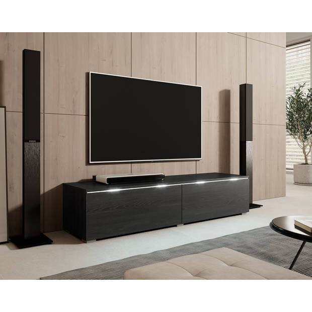 Meubella TV-Meubel Dixon - Zwart eiken - 140 cm