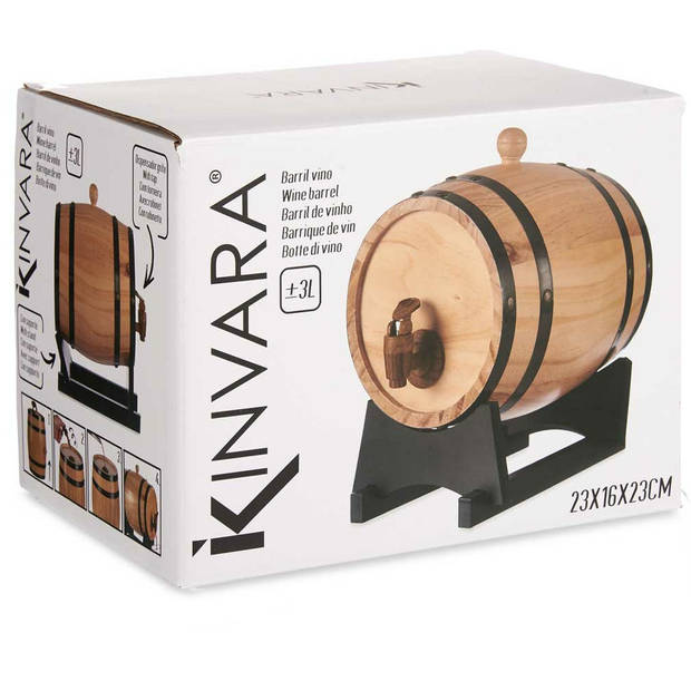 Kinvara Drank dispenser met tap 3 liter met 4x whiskey glazen 360 ml - Drankdispensers