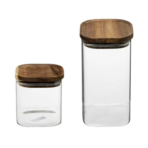 Set van 6x keuken voorraadbussen/potten glas 0.6 en 1.0 Liter inhoud - Voorraadpot