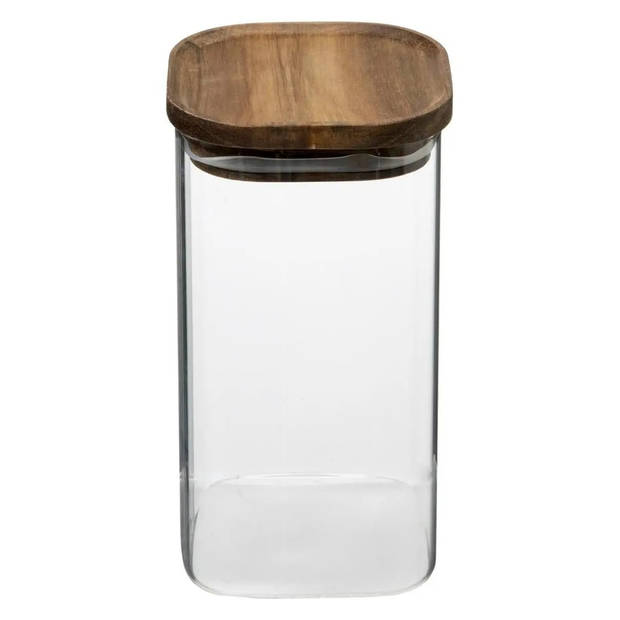 Set van 4x keuken voorraadbussen/potten glas 0.6 en 1.3 Liter inhoud - Voorraadpot