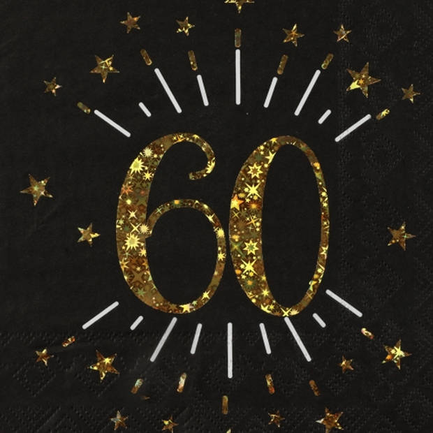 Verjaardag feest servetten leeftijd - 50x - 60 jaar - goud - 33 x 33 cm - Feestservetten