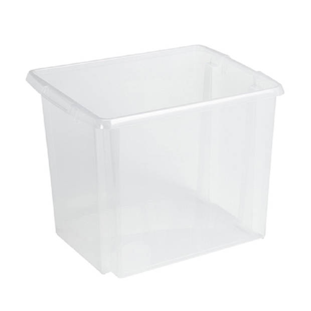 Sunware - Set van 2x opslagbox kunststof 45 liter transparant 45 x 36 x 36 cm met deksel en organise - Opbergbox