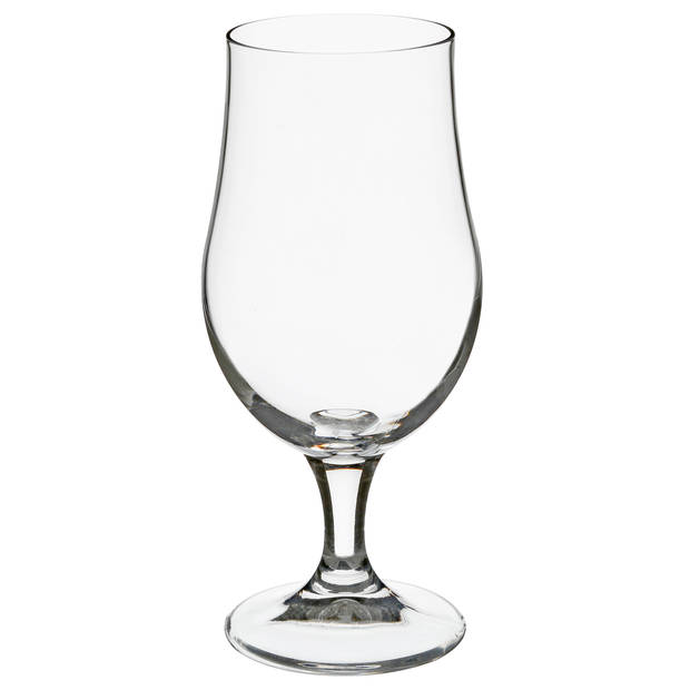 Bierglazen set - pilsglazen fluitje/bierglazen op voet - 8x stuks - glas - Bierglazen