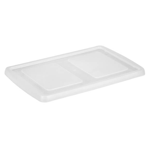 Sunware 2x opslagbox kunststof 51 liter transparant 59 x 39 x 29 cm met deksel en organiser tray - Opbergbox