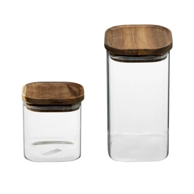 Set van 8x keuken voorraadbussen/potten glas 0.6 en 1.0 Liter inhoud - Voorraadpot