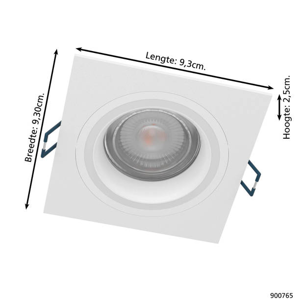 EGLO connect.z Carosso-Z Inbouwspot - 9,3 cm - Wit - Instelbaar RGB & wit licht - Dimbaar - Zigbee