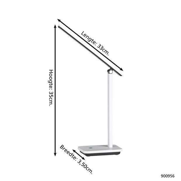 EGLO Iniesta Tafellamp - LED - 35 cm - Zwart/Wit - Dimbaar