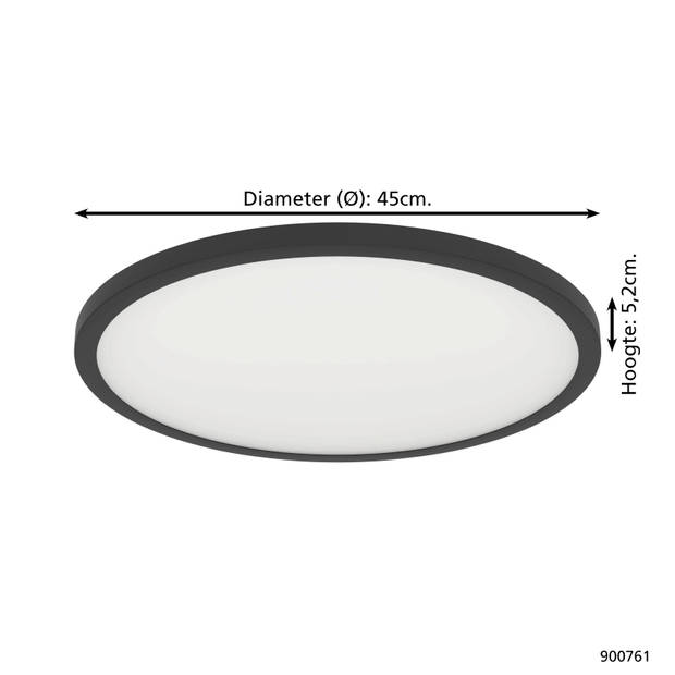 EGLO connect.z Sarsina-Z Plafondlamp - Ø 45 cm - Zwart/Wit - Dimbaar