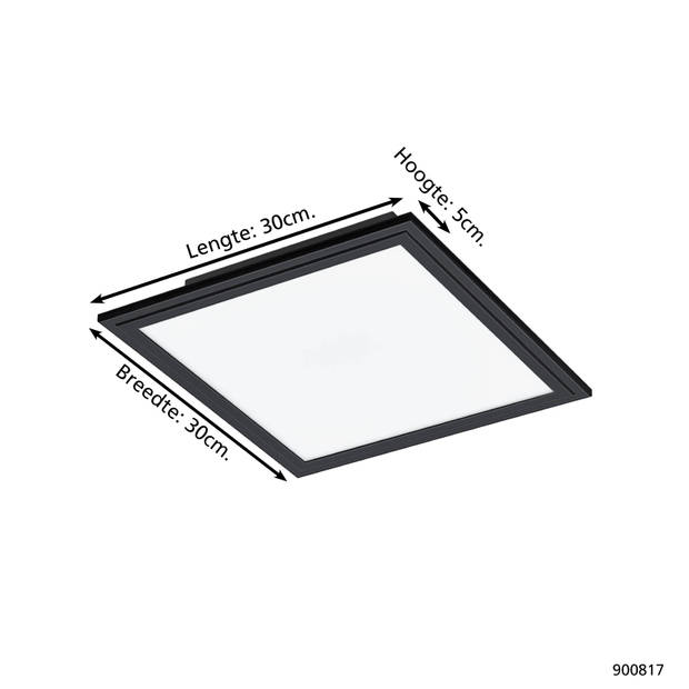 EGLO Salobrena 1 Plafondlamp - LED - 30 cm - Zwart/Wit - Aluminium