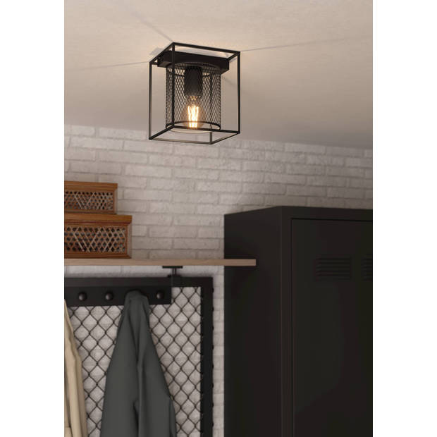 EGLO Catterick Plafondlamp - E27 - 16,5 cm - Zwart