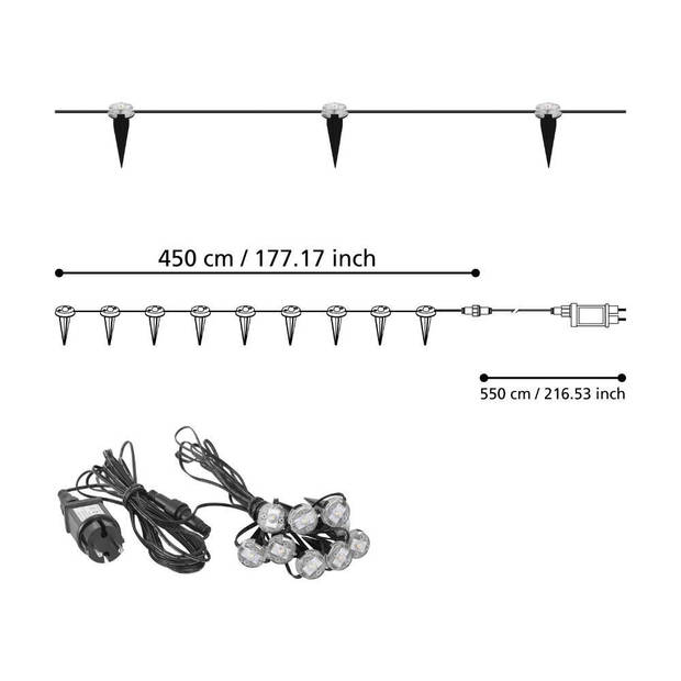 EGLO Spinetoli Sokkellamp - LED - 100 cm - transparant