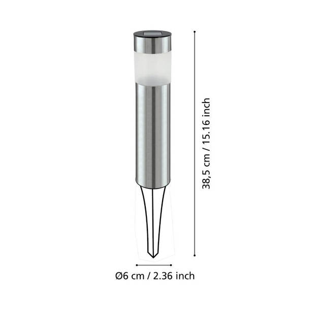 EGLO Z_SOLAR Sokkellamp - LED - 6 cm - RVS