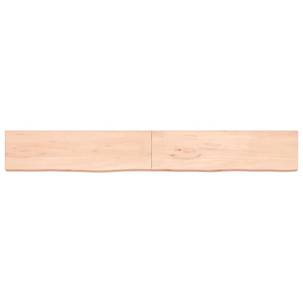 vidaXL Wandschap 220x30x(2-6) cm onbehandeld massief eikenhout