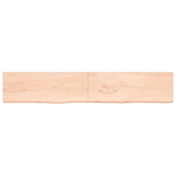 vidaXL Wandschap 220x40x(2-4) cm onbehandeld massief eikenhout