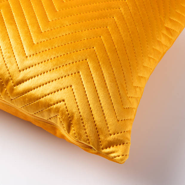 Dutch Decor - DUKE - Kussenhoes 40x40 cm - subtiel geometrisch patroon - Golden Glow - geel