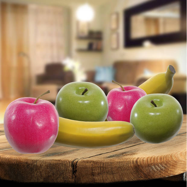 Kunstfruit decofruit - appel/appels - ongeveer 6 cm - groen - Kunstbloemen