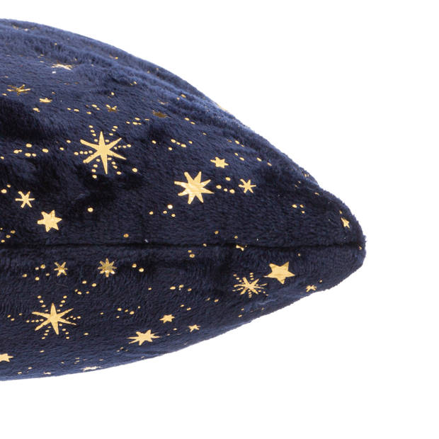 Feeric Christmas - sierkussen- binnen - sterrenhemel blauw/goud - 40cm - Sierkussens