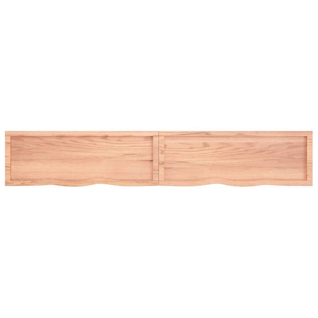 vidaXL Tafelblad 220x40x(2-4)cm behandeld massief eikenhout lichtbruin