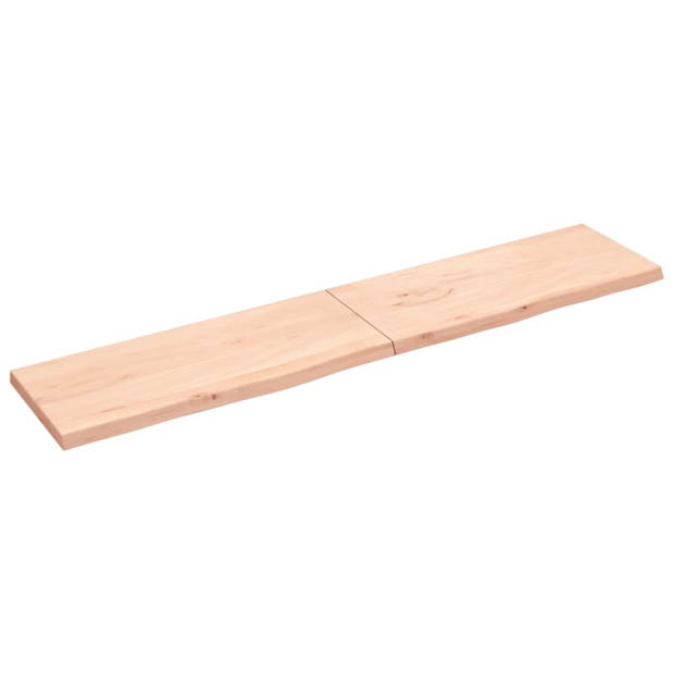 vidaXL Wandschap 200x40x(2-4) cm onbehandeld massief eikenhout