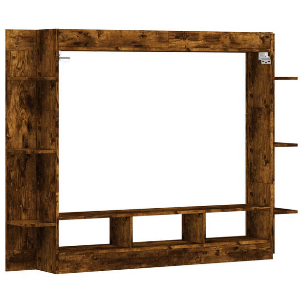 vidaXL Tv-meubel 152x22x113 cm bewerkt hout gerookt eikenkleurig