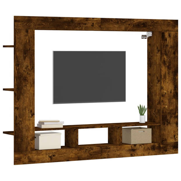 vidaXL Tv-meubel 152x22x113 cm bewerkt hout gerookt eikenkleurig