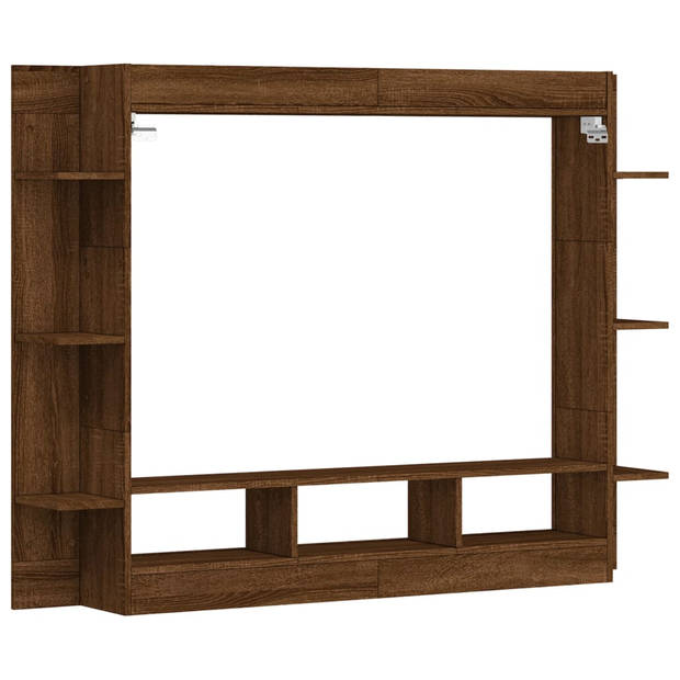 vidaXL Tv-meubel 152x22x113 cm bewerkt hout bruin eikenkleur