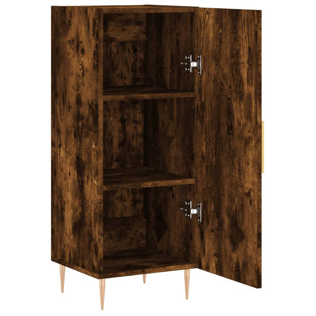 The Living Store Dressoir - Bijzetkast - Gerookt eiken - 34.5 x 34 x 90 cm - Metalen poten