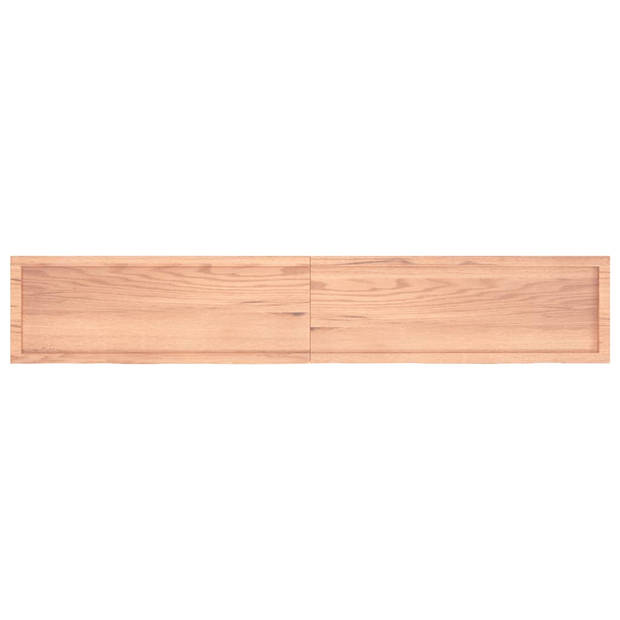 vidaXL Wandschap 220x40x(2-4)cm behandeld massief eikenhout lichtbruin