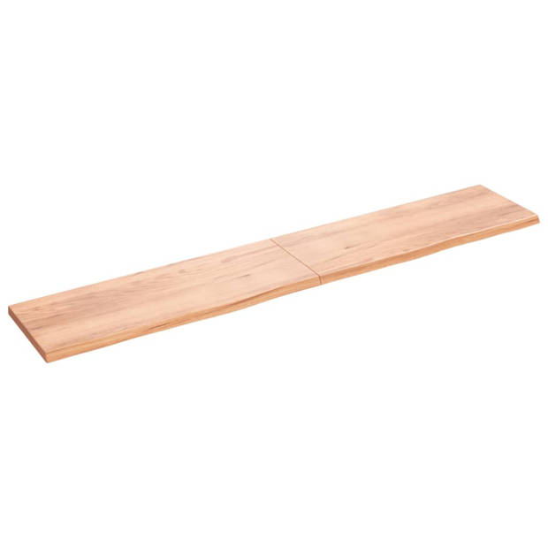 vidaXL Wandschap 220x40x(2-4)cm behandeld massief eikenhout lichtbruin