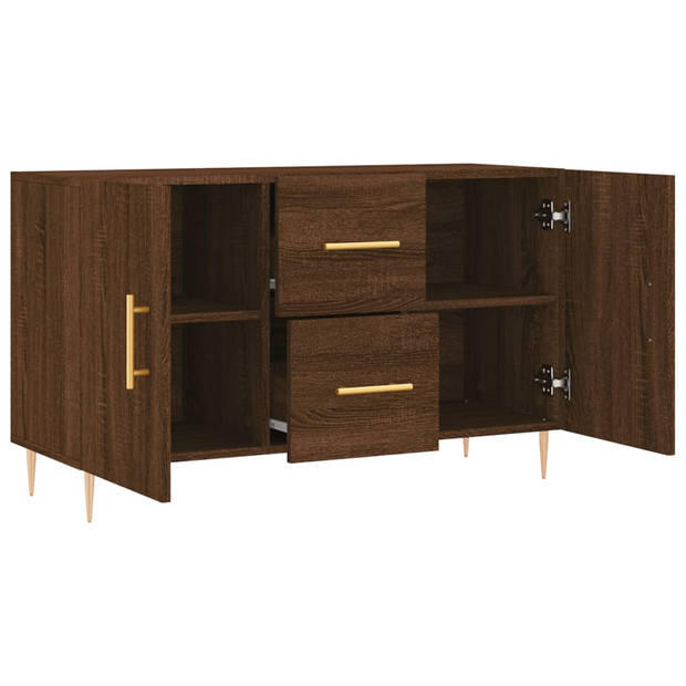 The Living Store Dressoir Bruineiken - 100 x 36 x 60 cm - Duurzaam hout - metalen poten