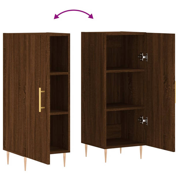 The Living Store Dressoir Modern Bijzetkast - 34.5 x 34 x 90 cm - Bruineiken