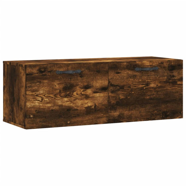 vidaXL Wandkast 100x36,5x35 cm bewerkt hout gerookt eikenkleurig