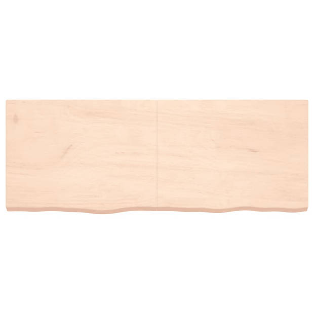 vidaXL Wandschap 160x60x(2-6) cm onbehandeld massief eikenhout