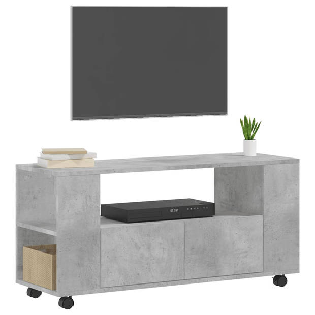 vidaXL Tv-meubel 102x34,5x43 cm bewerkt hout betongrijs