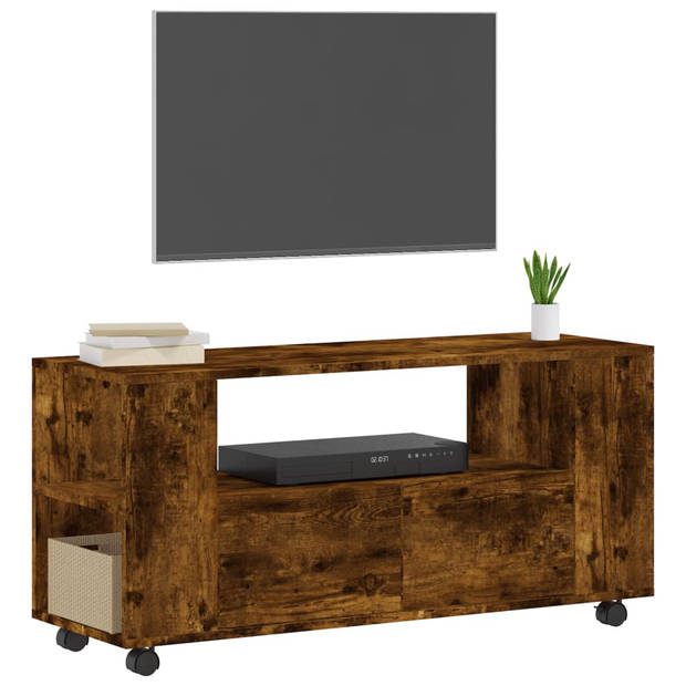 vidaXL Tv-meubel 102x34,5x43 cm bewerkt hout gerookt eikenkleurig