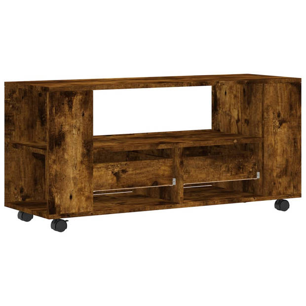 The Living Store Tv meubel - Gerookt eiken - 102 x 34.5 x 43 cm - Duurzaam hout - Veel opbergruimte