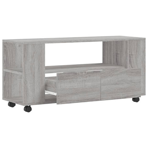 vidaXL Tv-meubel 102x34,5x43 cm bewerkt hout grijs sonoma eikenkleurig