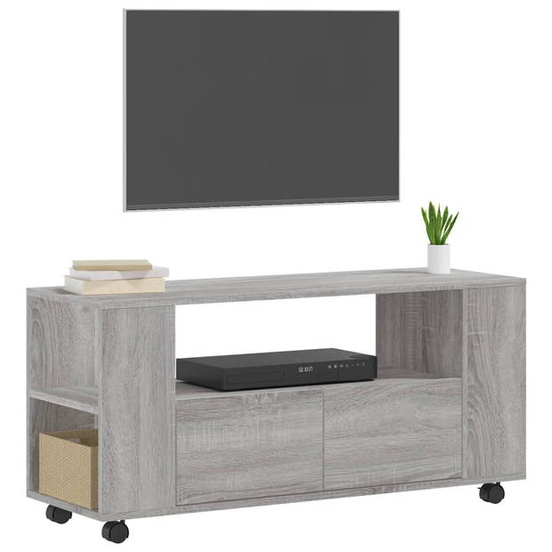 vidaXL Tv-meubel 102x34,5x43 cm bewerkt hout grijs sonoma eikenkleurig