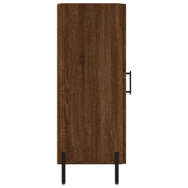 The Living Store Dressoir Opberkkast - 34.5x34x90 cm - Bruineiken - Bewerkt hout en metaal