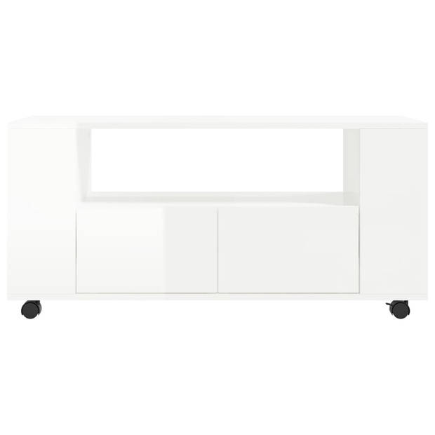 The Living Store TV-meubel - Trendy - TV-meubel - 102 x 34.5 x 43 cm - Hoogglans wit